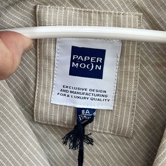 NEW WITH TAGS PAPER MOON LINEN BLAZER IN CREAM AND WHITE STRIPES - Picture 5 of 6